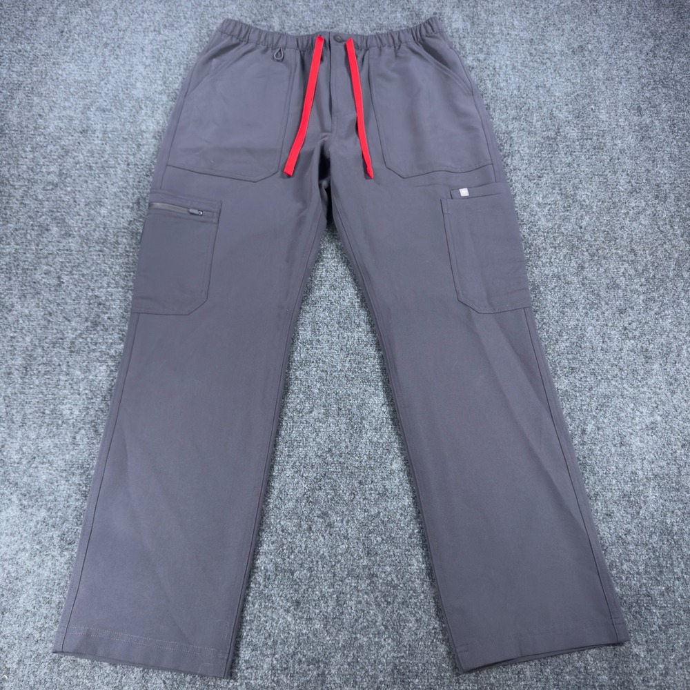 FIGS Cairo Cargo Scrub Pants Mens Medium Graphite Grey Technical Stretch
